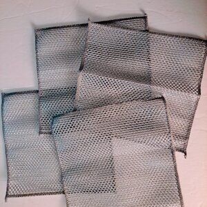 Set of 4 Wire-Mesh Premium Dishwashing Scrubbing Cloths 7.5" x 8"